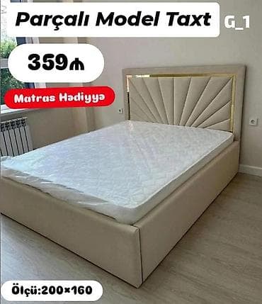 taxt doweyi: Parçalı model taxt – G_1 - Ölçü: 200×160 sm - Dəri/qumaş üzlü taxta — 1
