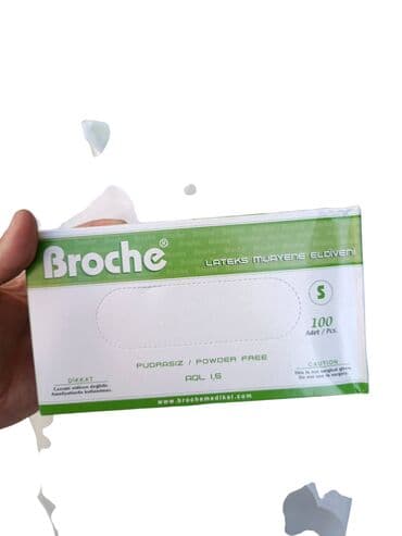 marc jacobs canta: Broche marka Pudrasız ağ lateks əlcək (Malaziya istehsalı) S,M,L — 1