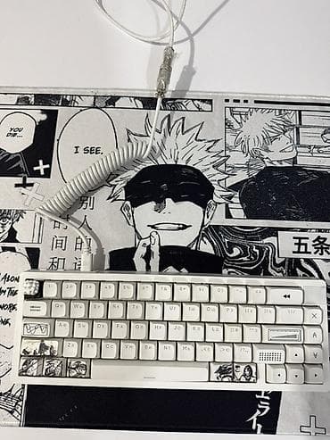 Məhsul: Kompakt mexaniki klaviatura + spiral USB kabel + anime temalı — 2