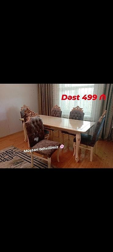 Dördbucaq masa, Qonaq otağı üçün, 6 nəfər