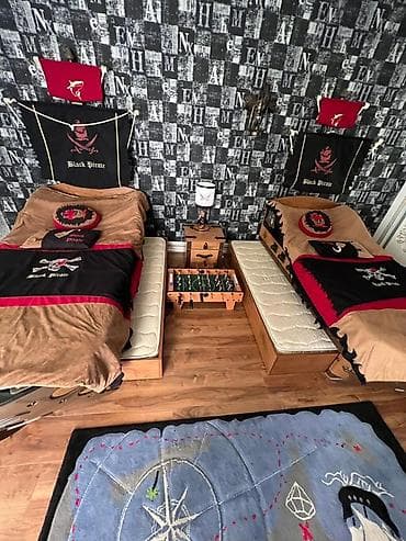 asma tavan: Mövzu: Uşaq otağı üçün “Black Pirate” temalı mebel və aksesuar dəsti — 1