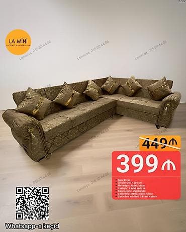 Divanlar: Künc divan, Açılan, Bazalı, Şəhərdaxili pulsuz çatdırılma — 1