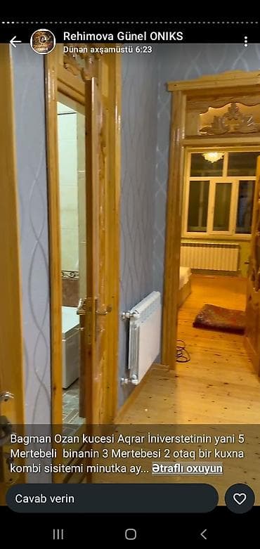 gence bina evi: Bina evi – Bağman Ozan küçəsi, Aqrar İnvestisinin yanı. 5 mərtəbəli — 1