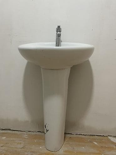 seramik: Ayaqüstü seramik əl-üz yuma hovuzu (piyedestallı) - Material — 2