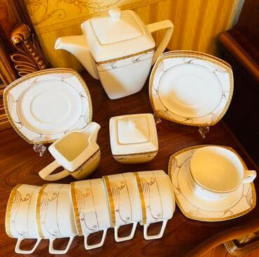 Mətbəx aksesuarları: Nahar dəsti, rəng - Ağ, Farfor — 3