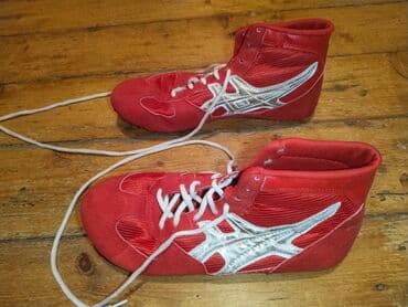 i̇dman ayaqqabısı: Məhsul: Asics güləş ayaqqabısı - Rəng: Qırmızı, yanlarda iri ağ Asics — 1