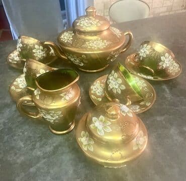 gehve: Çay dəsti, rəng - Yaşıl — 4