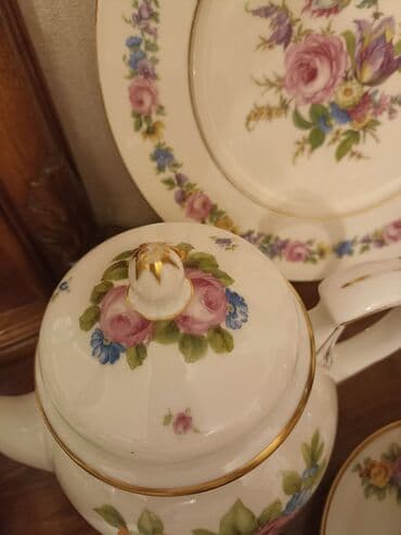 cay dəstləri: Çay dəsti, rəng - Ağ, Farfor, 6 nəfərlik, Almaniya — 16