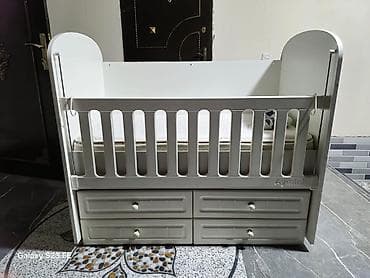 delloro mebel: Oğlan və qız üçün, İşlənmiş, Beşik, Matras ilə — 6