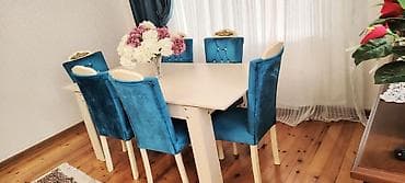 Qonaq otağı üçün, Açılan, Dördbucaq masa, 6 stul lalafo.az -da Qonaq otağı üçün, Açılan, Dördbucaq masa, 6 stul