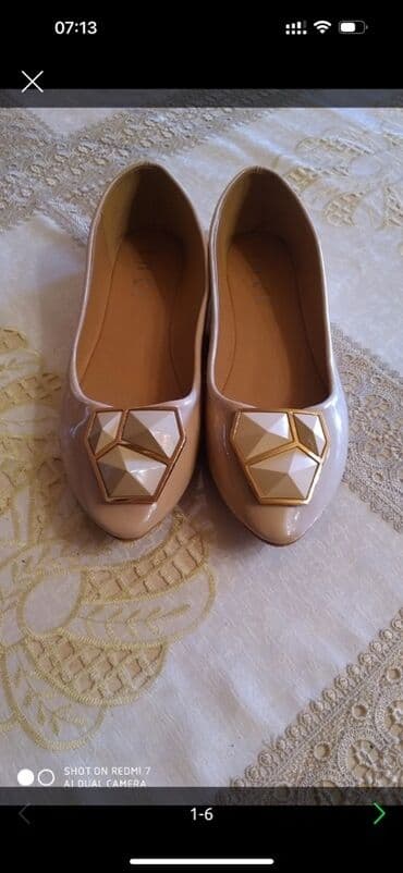 домашние женские тапочки балетки: Размер: 38, цвет - Бежевый, Б/у — 1