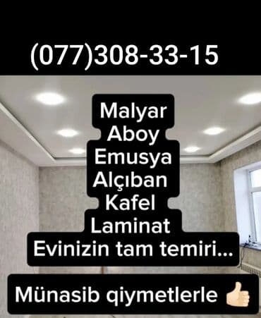 Paltar tikişi: Malyar, aboy, emulsiya, alçıpan, kafel, metlax, laminat və digər ev — 3