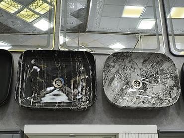 su krantı: Banyo üçün masaüstü (üstəqoyma) keramika/lavabo qabları - Dizayn — 1