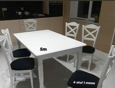 quxna stulu: Mətbəx üçün, Yeni, Açılmayan, Dördbucaq masa, 4 stul — 15