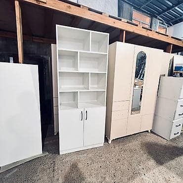 king mebel: Ağ rəngli çoxfunksiyalı kitab və saxlama şkafı - Material — 1