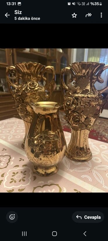 ilan gülü: Vaza dəsti, Keramika — 2