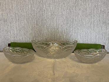 meyvəqabı: Şüşə meyvə-qabı dəsti – 3 parça - Material: qalın, şəffaf şüşə - — 2