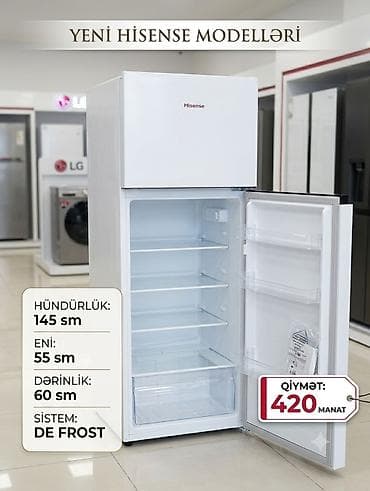 Yeni 2 qapılı Hisense Soyuducu Satılır, rəng - Ağ