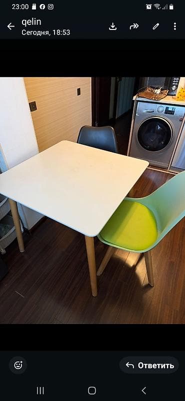 oturaca: Mətbəx masası, İşlənmiş, Kvadrat masa — 1