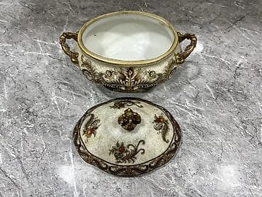 taxt aliram: Klassik üslubda bəzədilmiş 2 hissəli dekorativ dəst Qapaqlı və səbət — 2