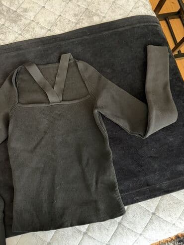 Hicab: Qadın trikotaj bluz/kofta - Rəng: tünd zeytun-yaşıl (xaki ton) - — 3