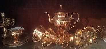 mis caydan: Çay dəsti, rəng - Qızılı, Metal, 5 nəfərlik, Polşa — 1