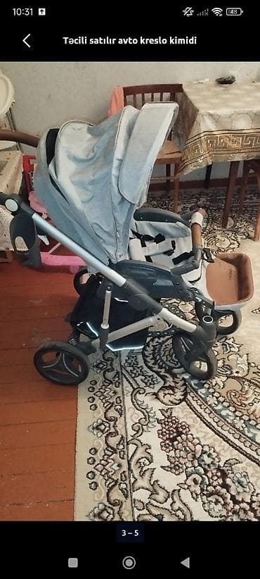 usag arabasi: Uşaq arabası – İŞLƏNMİŞ. (Filippo brendi) - Rəng: boz (dəri detal — 1