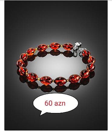 Наручные часы: Təbii Baltik kəhrabasından “Zeytun” formalı bilərzik - Material — 2