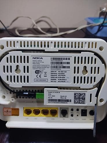 wifi modem: Nokia G-1425G-B GPON Wi‑Fi router Xüsusiyyətlər: - GPON/FTTH optik — 3