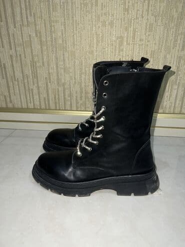 детские зимние резиновые сапоги: Полусапоги, Размер: 40, цвет - Черный, Б/у — 2