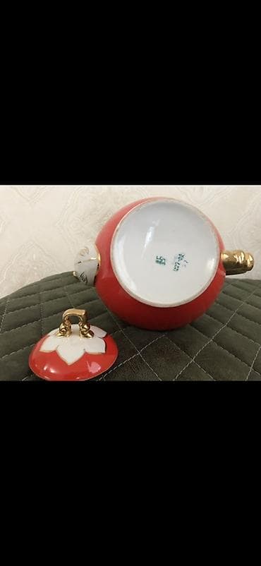 malina kolu: Rəng - Qırmızı, Dəm caydanı, Farfor — 4