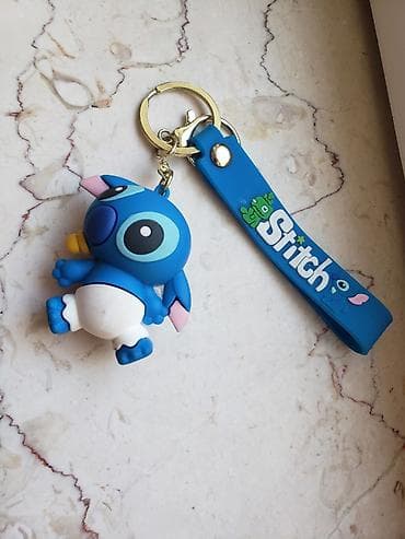 brilok: Stitch mövzulu açarlıq - Dizayn: Mavi rəngli Stitch fiqurlu asqı və — 1