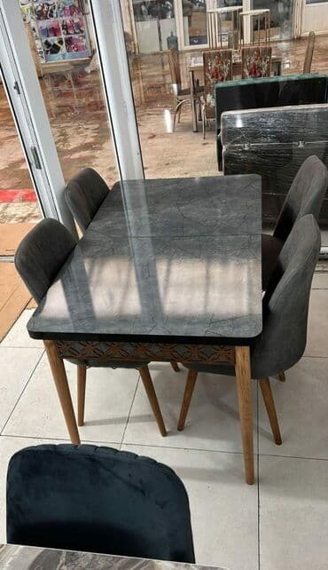 Masa və oturacaq dəstləri: 🇹🇷Türk istehsalı Möhtəşəm ✨✨ Kuxna üçün stol stul dəsti 4 stul 1 — 1