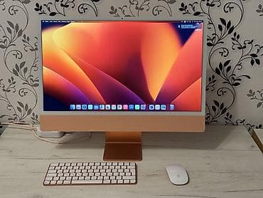 islenmis notebook satisi: Apple iMac 24" (narıncı/qırmızı rəng) - 24 düymlük 4.5K Retina ekran — 1