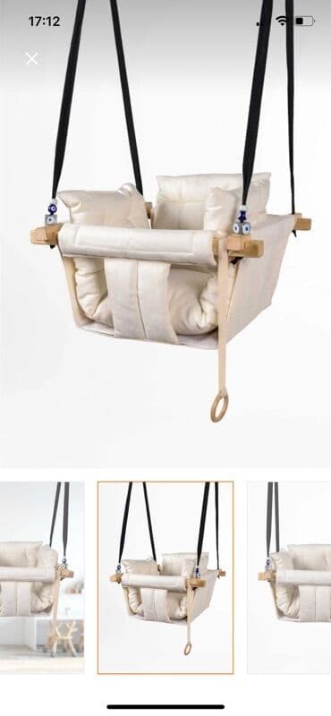 uşaq yelənçəyi: İşlənmiş, Oturacaq-yelləncək, Zontiksiz, Taxta — 2