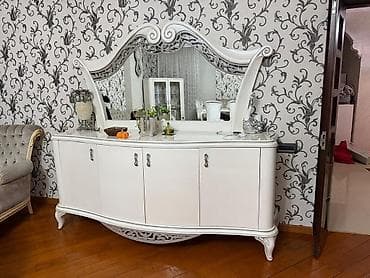 Klassik üslubda iri ölçülü konsol və güzgü dəsti - Rəng: ağ, zərif