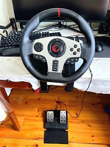 ucuz vr: Oyun sükanı və pedallar dəsti - Sükan: tam ölçülü, rezin örtüklü — 3