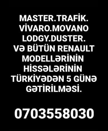 İstəni̇lən model renault avtomobi̇lləri̇ni̇n tapilmayan ehti̇yyat