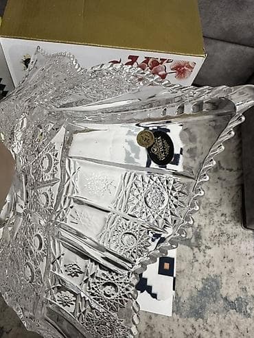 aksesuar qabi: Victoria brendi şüşə/bohem tipli ayaqlı meyvə qabı - Material: qalın — 3