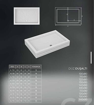 paddonlar: Məhsul: Duş altlığı kolleksiyası - Formalar: kvadrat və düzbucaqlı - — 2