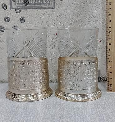 stekan sekilleri: Stəkanlar, rəng - Qızılı, 6 ədədli dəst, SSRİ — 3