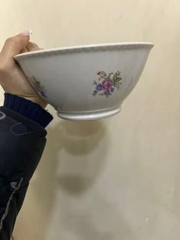 Süfrə qab-qacaqı: Kasalar, 6 ədədli dəst, rəng - Ağ, Keramika, SSRİ — 4