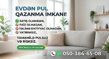 online operator isi: Evdən pul qazanmaq üçün onlayn imkan! - Satış etmədən - Faizsiz - — 1
