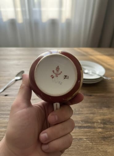 Sovet dövrü Berjozovski (Берёзовский) porselen süd qabı/kremer