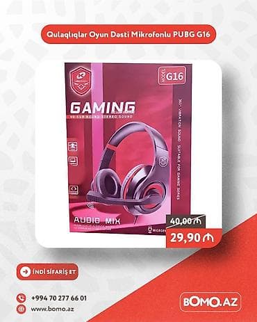 marshall qulaqcıq: 🔥 Qulaqlıqlar Oyun Dəsti Mikrofonlu PUBG G16 ✅ Brend: No Brand ✅ — 1