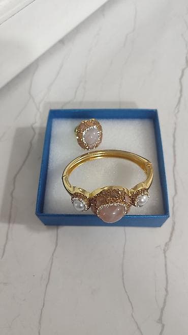 qizil uzuk ucuz: İkili dəst – qolbaq və üzük yeni təbii daş çox gözəl parlaqlığı var — 1