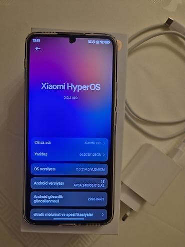 note 12 ekran: Xiaomi 12T, 128 GB, rəng - Qara, 
 İki sim kartlı — 4