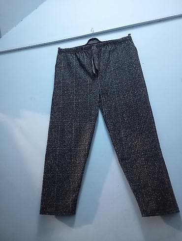 klassik şalvar: Qadın üçün palto parçasından isti və rahat cibli beli rezinlidir — 10