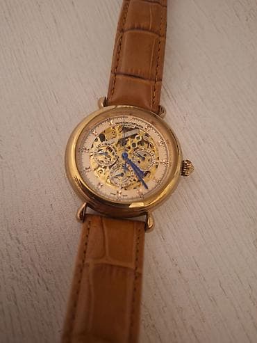 luç saatı: Vacheron Constantin mexaniki qol saatı – skeleton dizaynlı, qızılı ton — 5