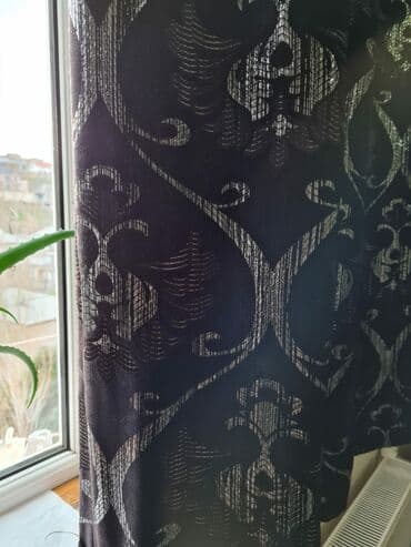 rcd perde sekilleri: İşlənmiş, Satin Pərdə, rəng - Qara, Ünvandan götürmə, Ödənişli çatdırılma — 7